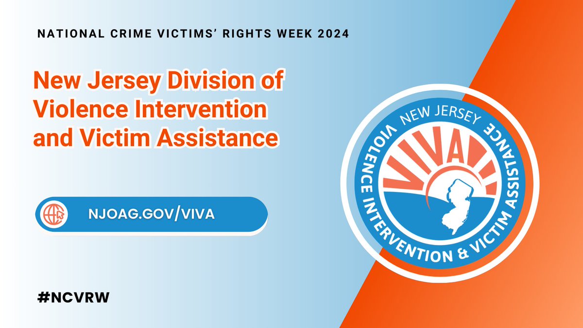 Join us in recognizing our Division of Violence Intervention and Victim Assistance (VIVA) during #NCVRW. VIVA's trauma-informed approach amplifies the voices of survivors, paving the way for healing and justice. Learn more about their impactful work: njoag.gov/viva