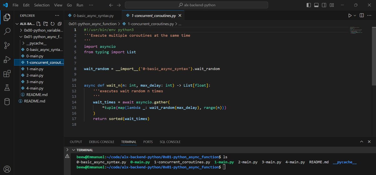 🌟 Day 39 of my #100DaysOfALXSE challenge marks progress! 🚀 Delved into Python asyncio, studying Real Python documentation and quizzes. Successfully completed all Python Async tasks on my intranet. Thrilled for ongoing learning and growth! 💻 #ALX_SE #DoHardThings