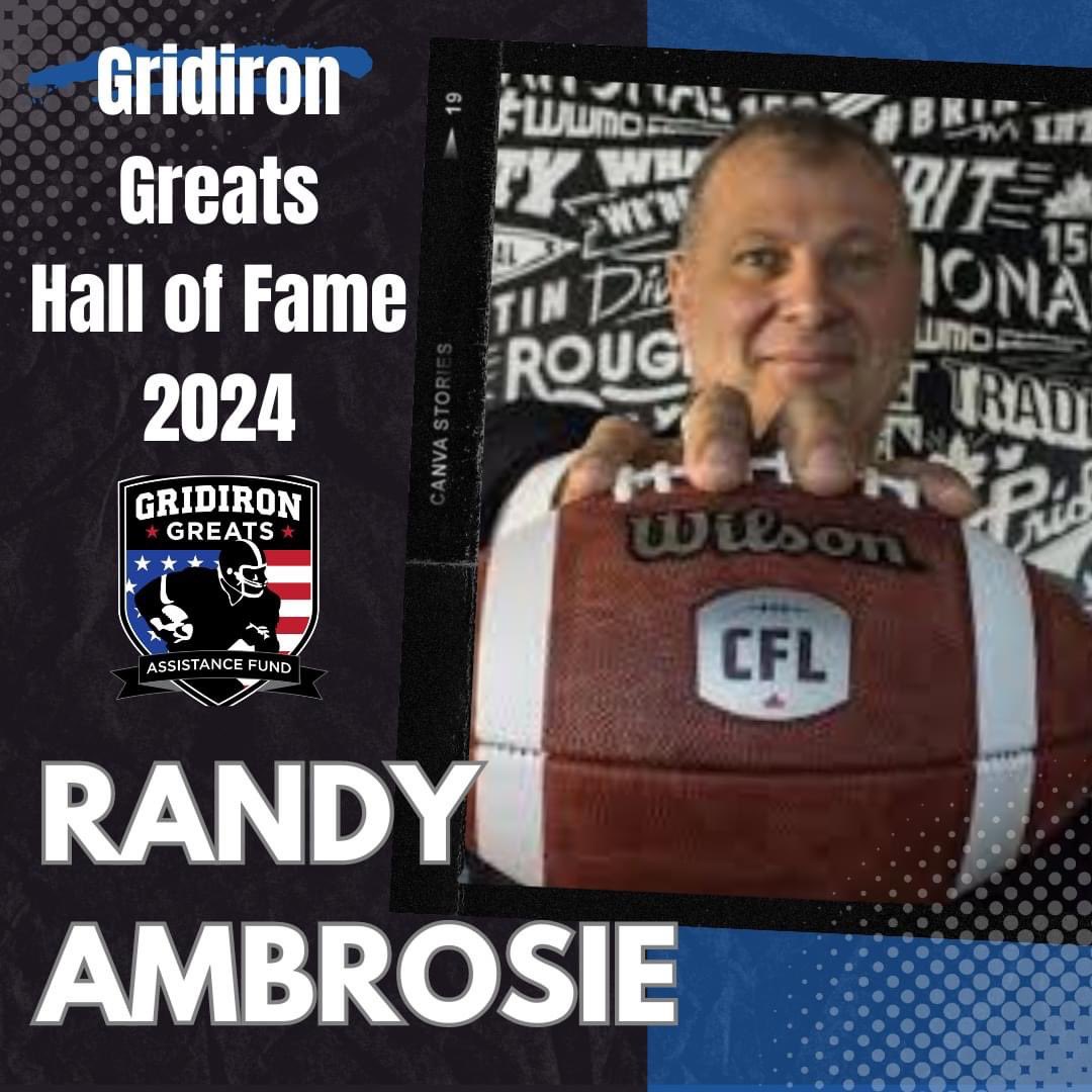 Congratulations to fellow CFL Alumnus Randy Ambrosie on being honoured by our friends at Mike Ditka's Gridiron Greats.