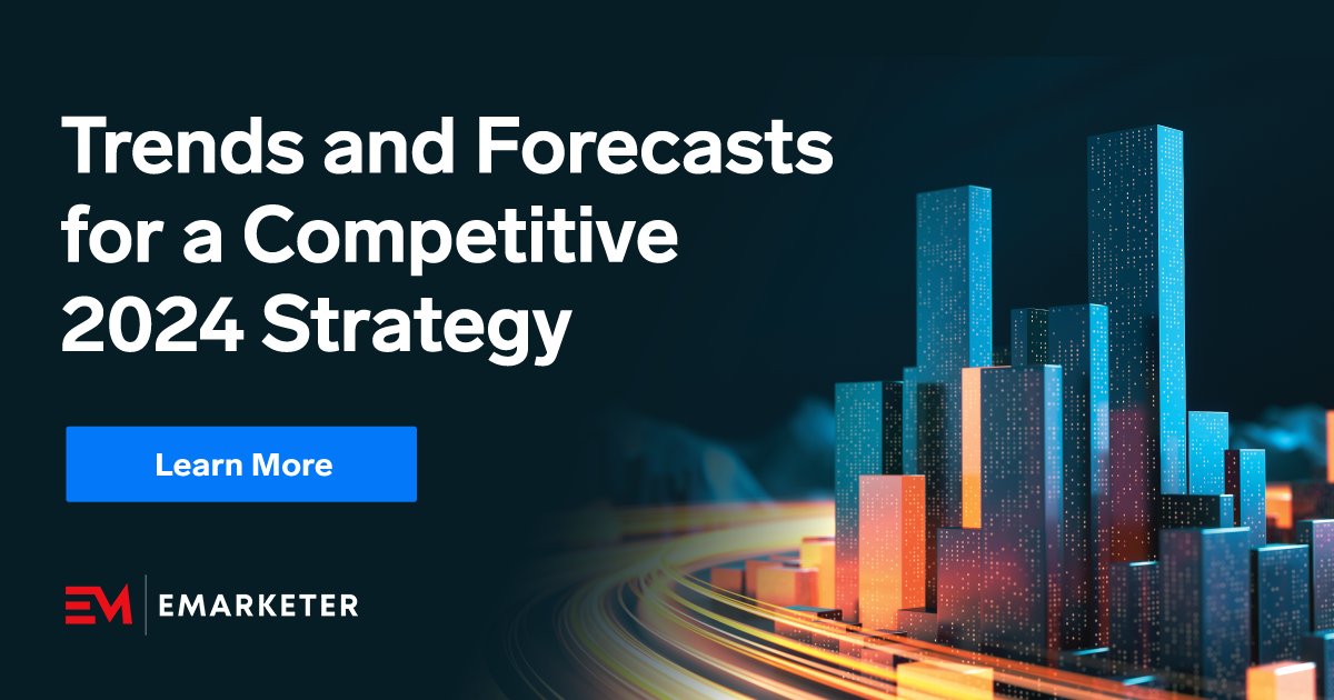 eMarketer's tweet image. 📈 Connect with us today to explore how our trusted #forecasts, #research, and #benchmarks across industries can maximize your revenues, optimize your spend, and help you anticipate digital disruption: emarketer.com/learn-more-dem…