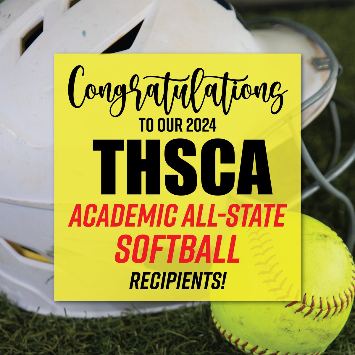 Softball Academic All-State recipients are IN! Congratulations to these athletes who put in the work on and off the diamond!🤩🥎#thscaAAS #AcademicAllState 🔗 Click here to view the list thsca.com/academic-all-s…