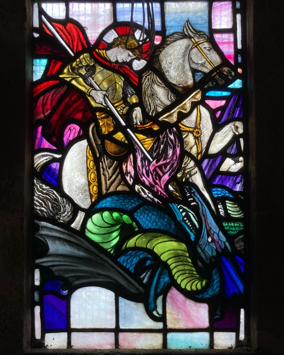 St George in Christ Church #Eastbourne by Veronica Whall (1928) for #StGeorgesDay #stainedglass