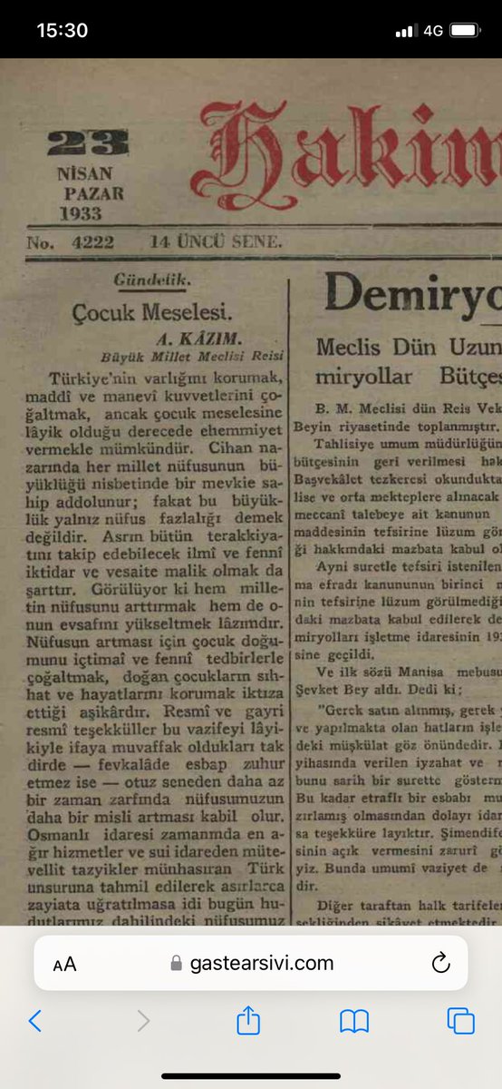 Yalancıyı ne yaparsanız yapın. Aşağıda yazdığı sahtedir. 23 Nisan 1933 tarihi çarşamba değil, bir PAZAR gününe denk gelir.