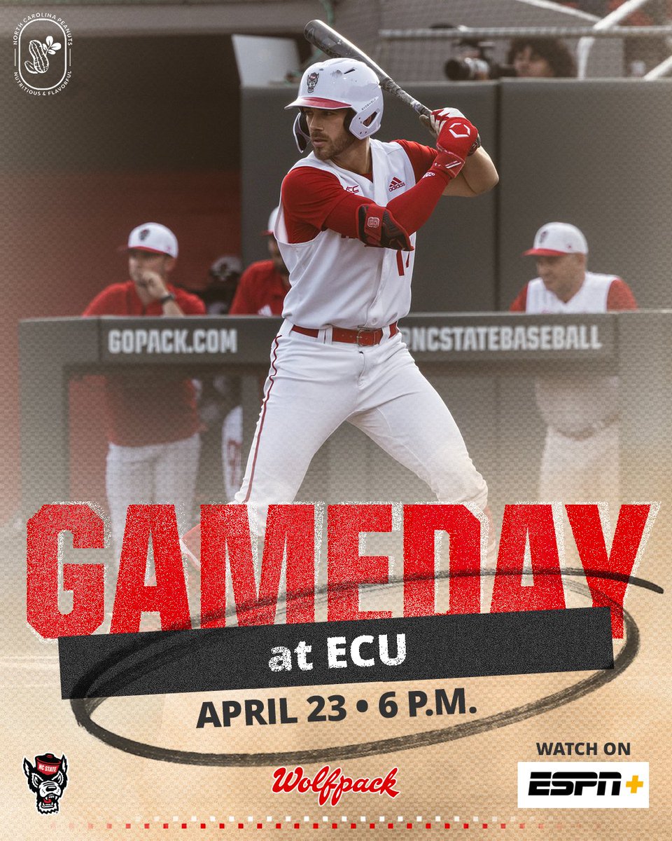 Top 25 matchup tonight in Greenville ⬇️ ⏰ 6 p.m. 📍 Clark-LeClair Stadium 🆚 East Carolina 📺 bit.ly/Pack9_Watch_38 📻 @AJSandersPxP on @WKNC881 🎧 bit.ly/Pack9_Listen_38 📊 bit.ly/Pack9_ECU_Stats