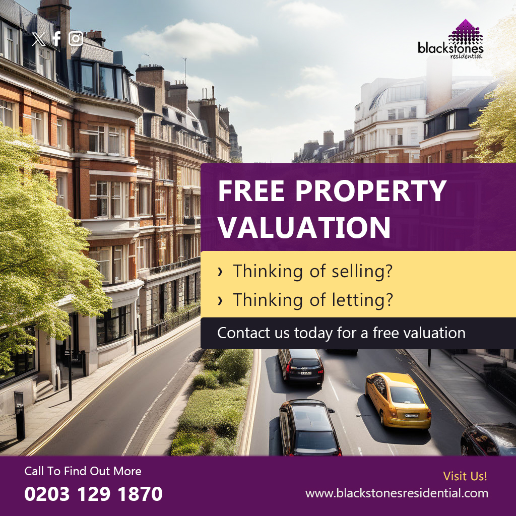 Blackstones Residential is offering free valuations to help you find out how much your property is worth. Thinking of selling or letting your property?

☎ Call us on 0203 1291870
blackstonesresidential.com

#propertylondon #investor #dreamhome #propertyexpert #landlord #investment