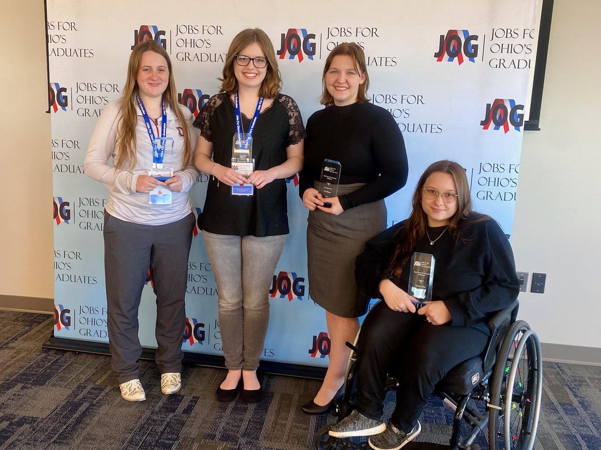 Yesterday, seven students from the AHS JOG program competed at the State Career Development Conference in Columbus. 👏Join us in congratulating the Business Plan Team of Paige Bryant, Emily Jones, Josie Root and Destiny Weisenburger who took first place in the state! 👏 #RepthatA