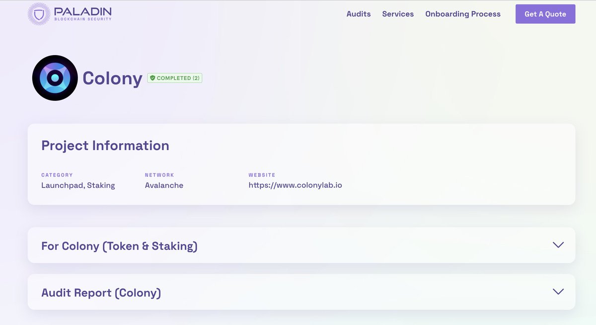 Colonylab's tweet photo. 🔊Security has always been our top priority. With 4 comprehensive audits under our belt, including two for our Early-Stage Feature and Liquid Vesting solution/DEX, we're thrilled to share our final audit conducted by @0xPaladinSec, a renowned expert in Web3 security.✅

Covering Staking V3 and our pioneering Early-Stage Feature with the Liquid Vesting solution, this audit spans over 130 pages. These extensive numbers reflect the immense dedication of @Colonylab's team over the past 2 years, tirelessly innovating in the Web3 space to democratize early-stage investing and pave the way for a more accessible, liquid primary market—a first in the entire crypto industry.🤝

$CLY 🐜stakers prepare to join the Fundraising Revolution.🙌

🔗 https://t.co/aaxAXA6wVU