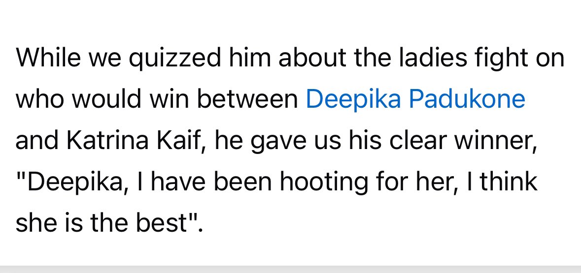 Madhavan: “I have been hooting for Deepika. She is the best” (2016)

#DeepikaPadukone #Deepika