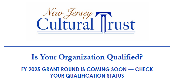 Later this year, applications will open for the New Jersey Cultural Trust's Institutional and Financial Stabilization Grants for Arts Organizations program. In order to be eligible to apply, orgs must first be designated qualified. Learn more here: conta.cc/3U8nzrG #NJarts