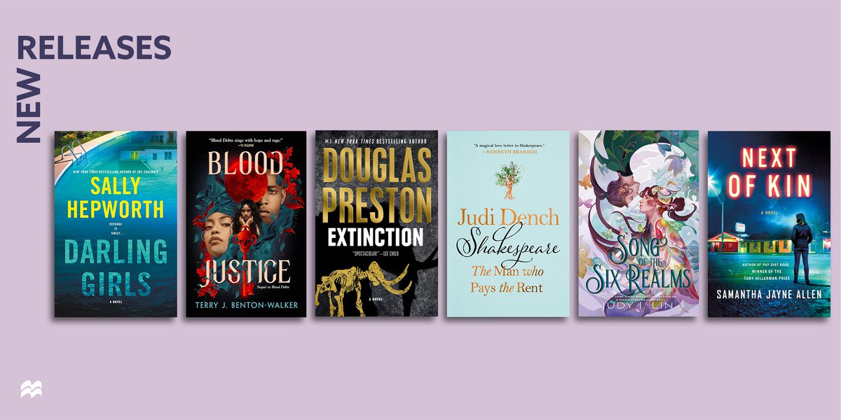 This week's #newreleases are here! Dive into your next great read from @SallyHepworth, Douglas Preston, Judi Dench and @BennyOHea, @tjbentonwalker, @judyilin, and @samallenwrites. 📚 View them all: us.macmillan.com.