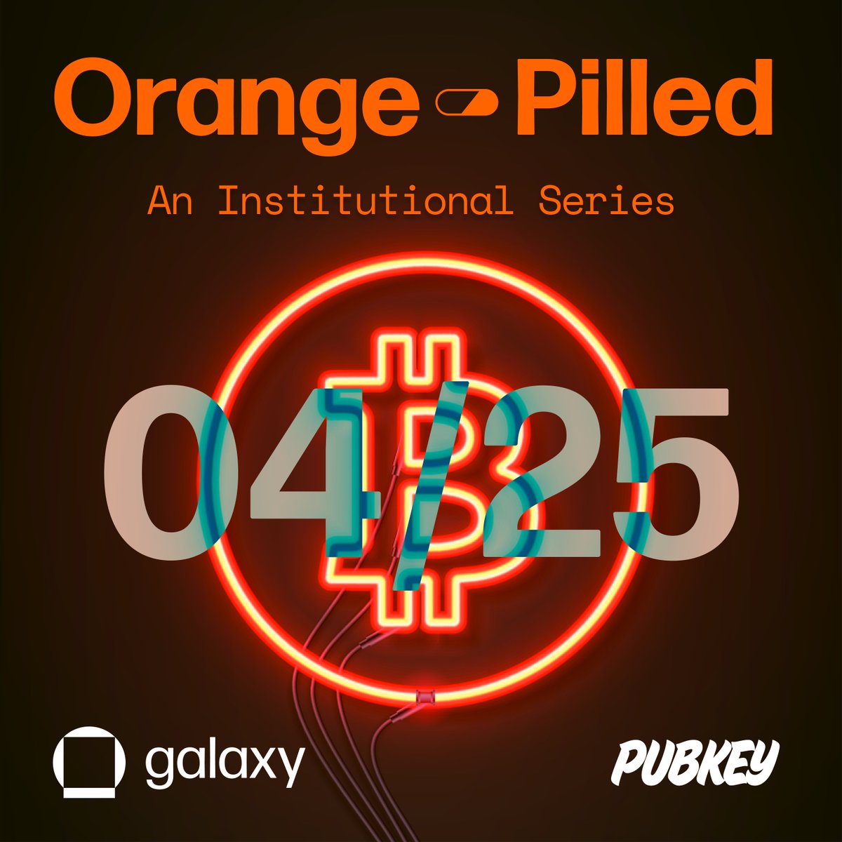 🍊💊 Join us for Edition #3 of Orange-Pilled this Thursday, April 25 at @PubKey_NYC 💊🍊 We'll be having a post-halving discussion around Bitcoin mining economics with Andrew Bond (@RBLTSecurities), @tpacchia (@PubKey_NYC), @austorms (@galaxyhq), and @brian_wright21 (@galaxyhq).