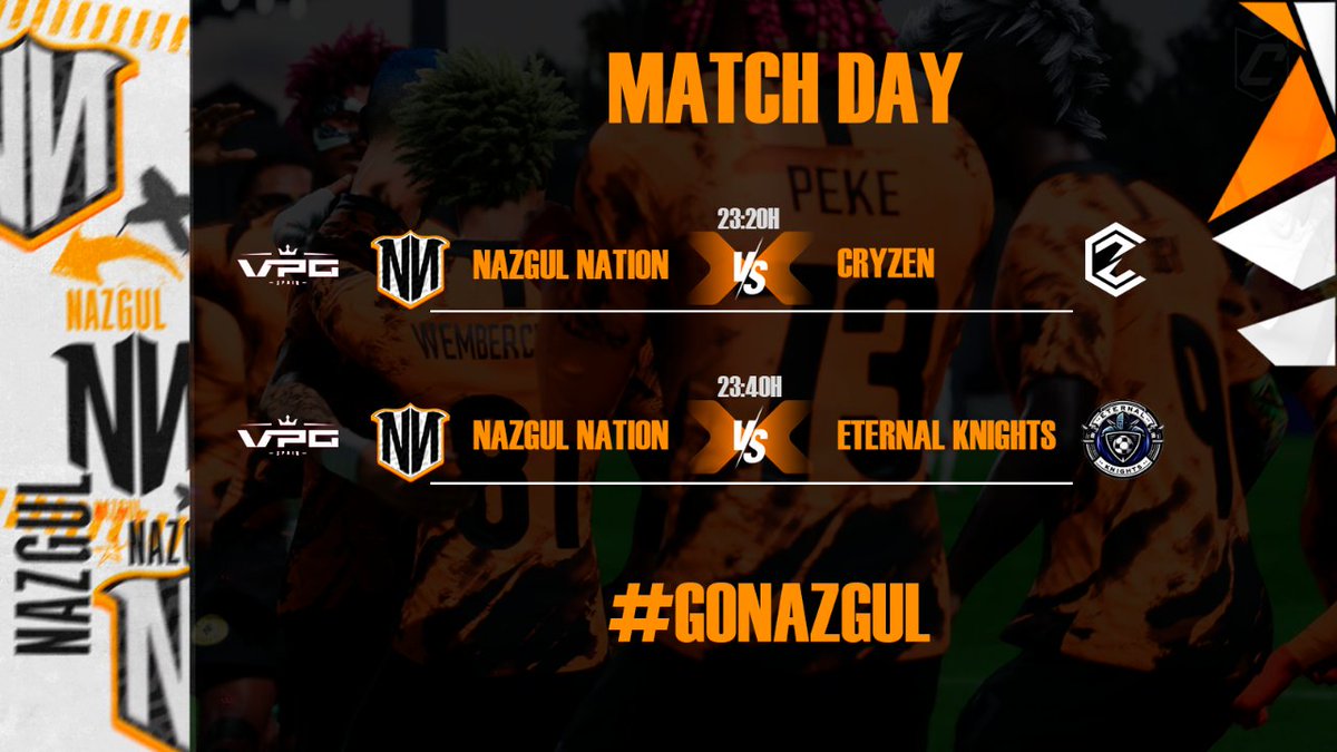 🔶 MATCHDAY 🔶 

Vamos a tope con el segundo día de partidos de la #VPG mientras descansamos de las otras ligas ⚽

🏆 <a href="/VPG_Spain/">Virtual Pro Gaming España</a> 🆚 <a href="/CryZeNGaming/">CryZeN</a> 
🏆 <a href="/VPG_Spain/">Virtual Pro Gaming España</a> 🆚 <a href="/EternalKnightsI/">Eternal Knights</a> 

#GoNN #GoNazgul #NagulOnTop