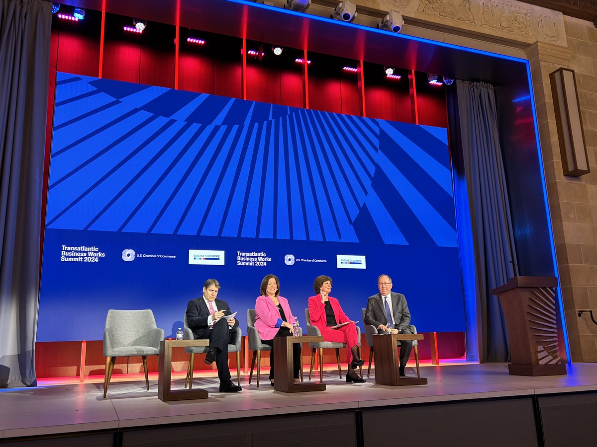 The transatlantic partnership is the largest in the world, but we need to continue working on closer alignment This was the takeaway from @AmChamEU_SDA during her panel with Markus Beyrer and @SuzanneUSCC at the @USChamber’s Transatlantic Business Works Summit