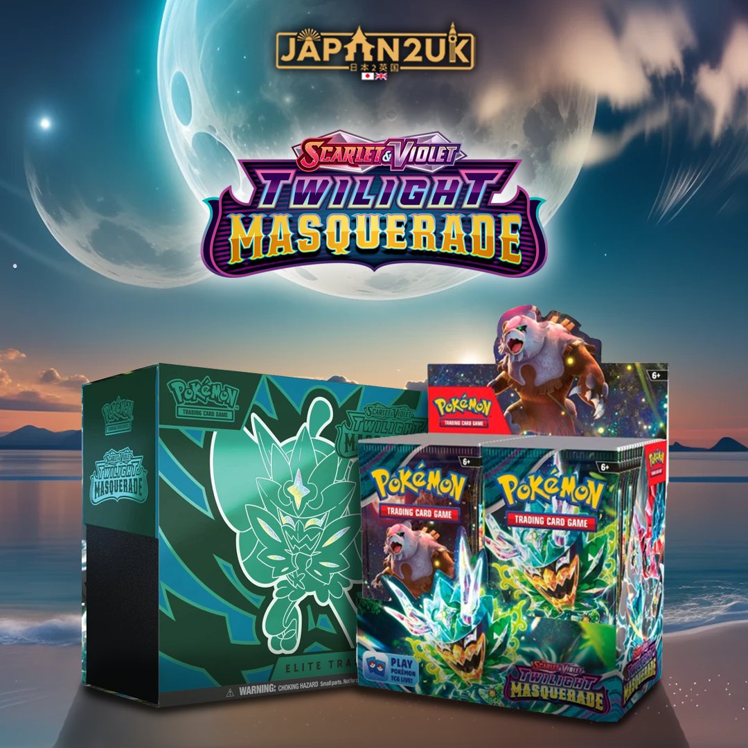 Twilight Masquerade is now available for pre order over at Japan2UK.com.

What cards will you be chasing in the new set? 

#Pokemon #pokémon #PokemonTCG #TwilightMasquerade #CrimsonHaze #MaskofChange #Ogerpon #NewRelease #TCG #TradingCardGame