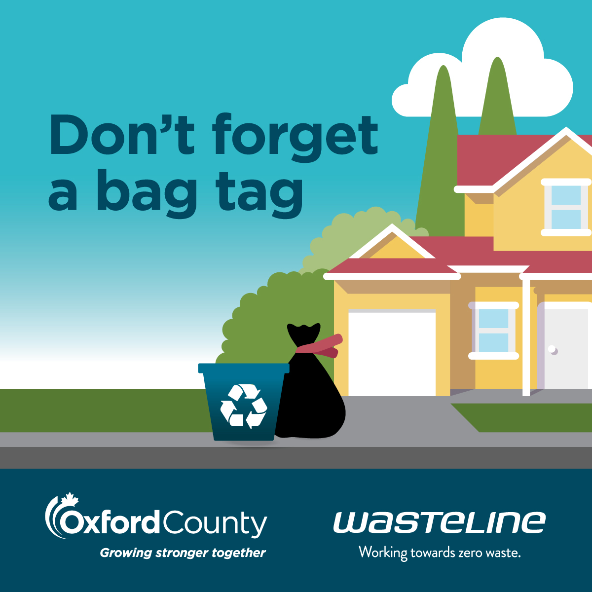 Please remember to always use bag tags for regular household garbage, even during your Large Item Collection week. Regular household garbage is not part of Large Item Collection, and all bags and containers set at the curb require bag tags. Learn more at wasteline.ca.