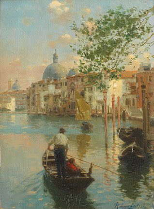 Rubens Santoro
(Italian Artist, 1859-1942). 
On the Grand Canal, Venice