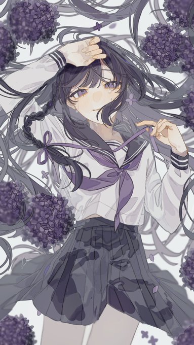 「purple flower skirt」 illustration images(Latest)