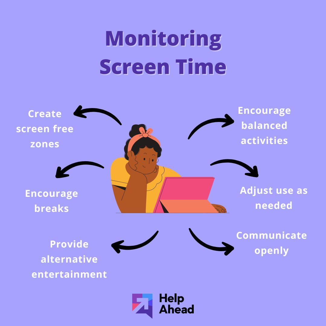 Monitoring your kids' screen time can help ensure they maintain a healthy balance between online & offline activities. By using these tips & having open communication with your children you can establish boundaries & encourage other activities to promote well-being. #HelpAheadTO