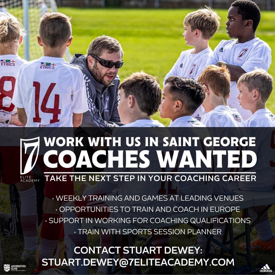 RECRUITMENT 🇺🇸🇬🇧🇹🇿 We're looking coaches to work with us across age groups from Pre Academy to Under-18 in Southern Utah ✍

FIND OUT MORE 👇
📲 stuart.dewey@7eliteacademy.com

#7EliteAcademy | #CoachingPathway | #PlayerPathway | #UtahYouthSoccer | #UYSA