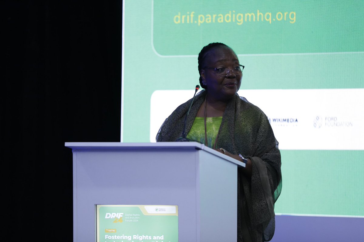 ParadigmHQ's tweet photo. Dr @AidaOpokuMensah, Vice Chair of the Paradigm Initiative board makes remarks at DRIF24 opening session. 

#DRIF24
#PromotingRightsAndInclusion https://t.co/7K4dQFOv6A