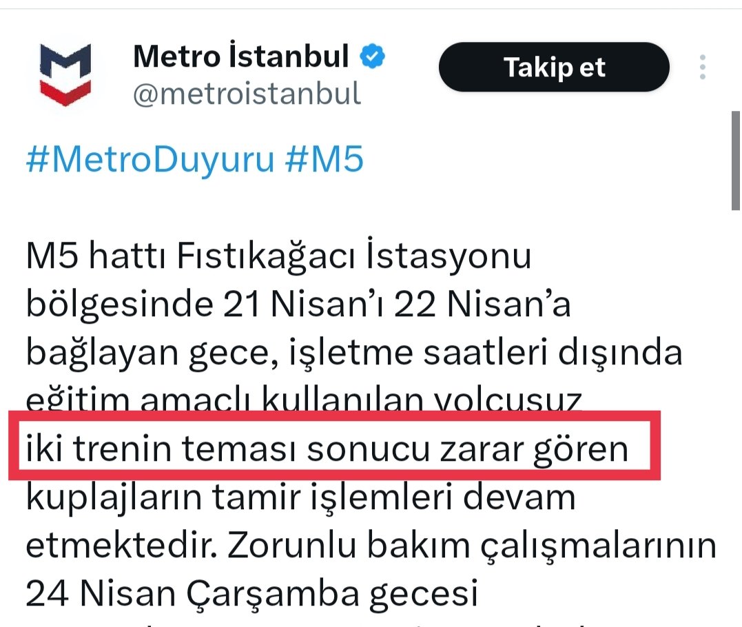 Test srüşü yapılmadan yolcu taşınmaya başlayan iki metro kafa kafaya çarpıştı diyemeyen İBB 

İki trenin teması diyor...

Acırsam şerefsizim...