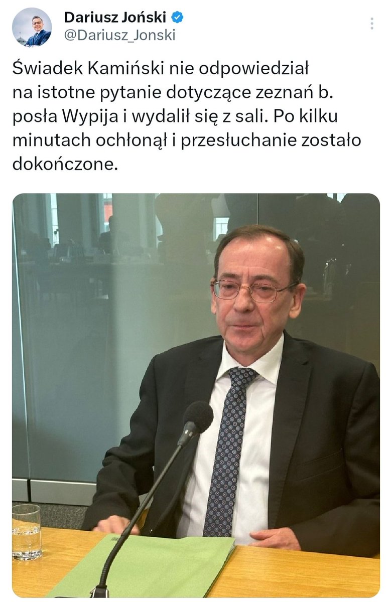 Joński @Dariusz_Jonski wysłał tego tweeta 13 min temu,siedząc w komisji. A jak zrobił Kamińskiemu zdjęcie🤔?