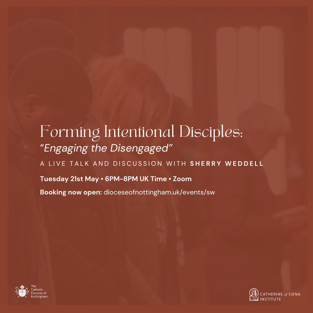 NottsDiocese's tweet image. An invitation to all! ✉️ Bishop Patrick invites you to a free online webinar, Tuesday 21st May, 6-8PM, led by best-selling author, and eminent speaker Sherry Weddell! 

Sherry, who is co-founder and co-director of the Catherine of Siena Institute and the author of ‘Forming