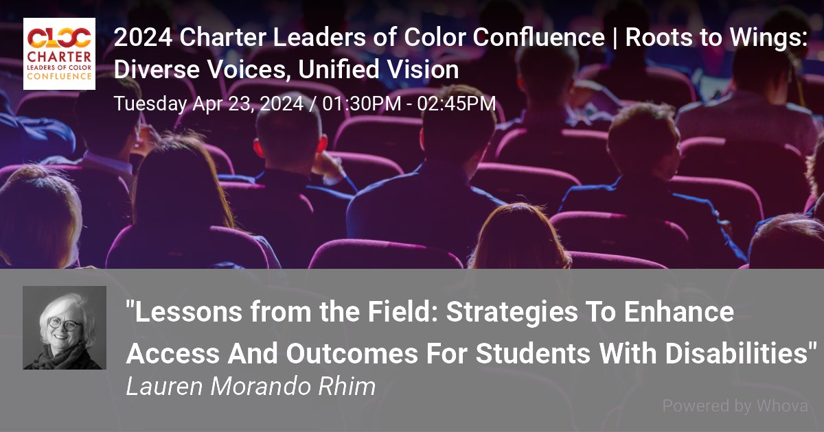 Today at 1:30pm CT, our Executive Director @LMRHIM will present on CLE’s work at the National Charter Leaders of Color Conference in New Orleans! We hope to see you there! #NCCConfluence #NCCRootsToWings #CharterCollabConfluence #CLE #StudentsWithDisabilities