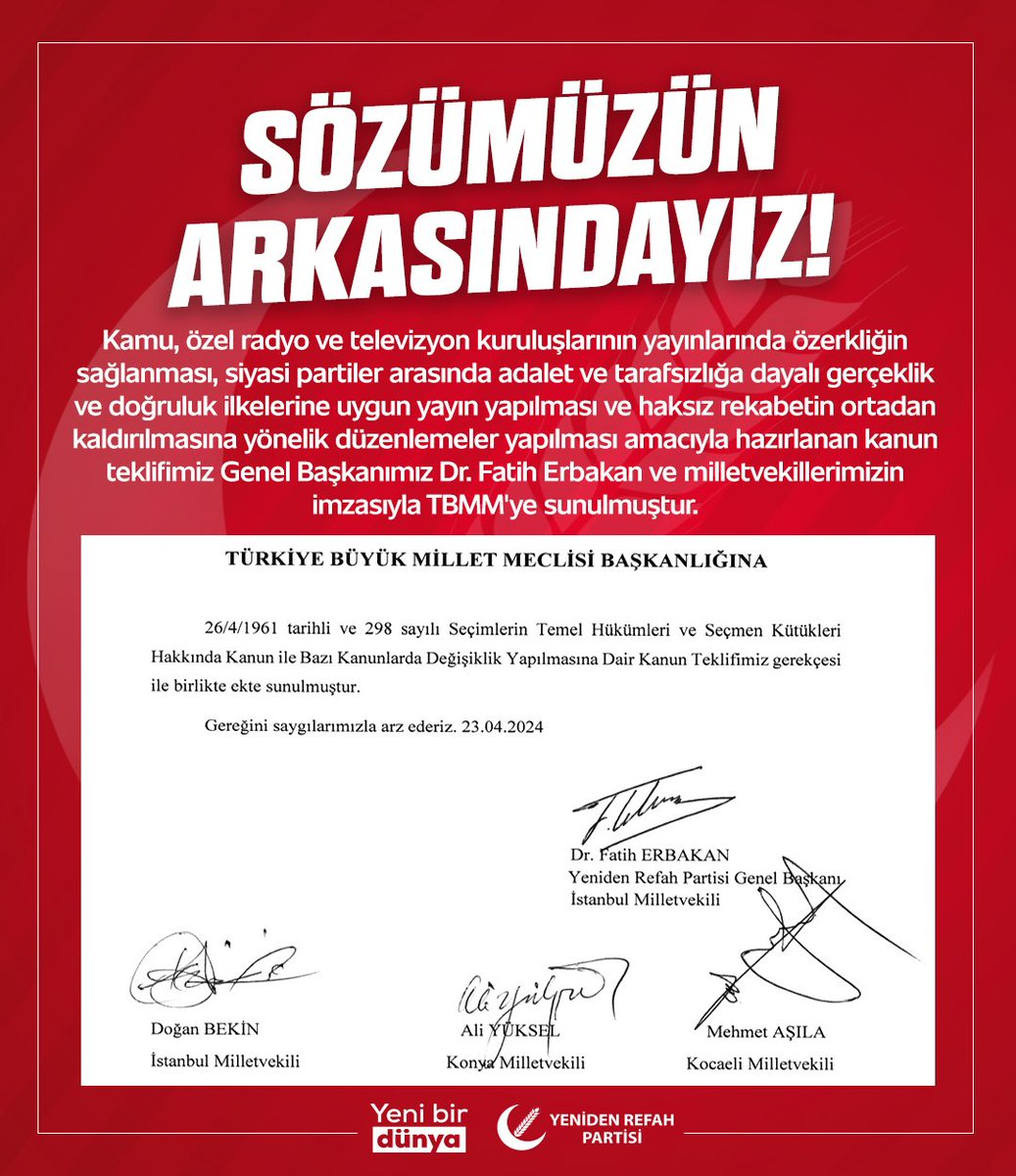 Sözümüzün Arkasındayız! #FatihErbakan #YenidenRefahPartisi #YenidenRefah #YenidenErbakan