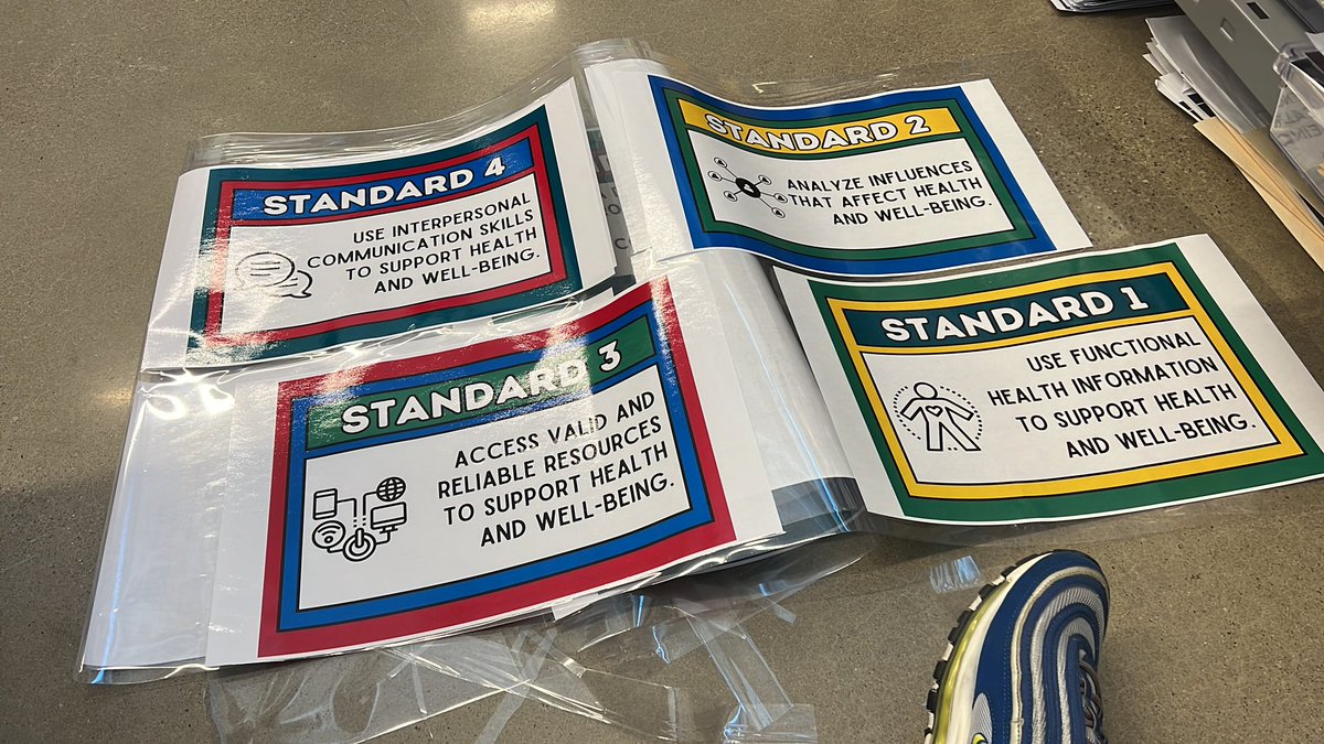 TALLMADGEHEALTH's tweet photo. Thanks @MsEmilyZien for using your @canva skillz creating these awesome #healthed standards posters. I’m finally getting to some of the things I’ve wanted to do since attending #SHAPEcleveland https://t.co/hD1rlX7ttd