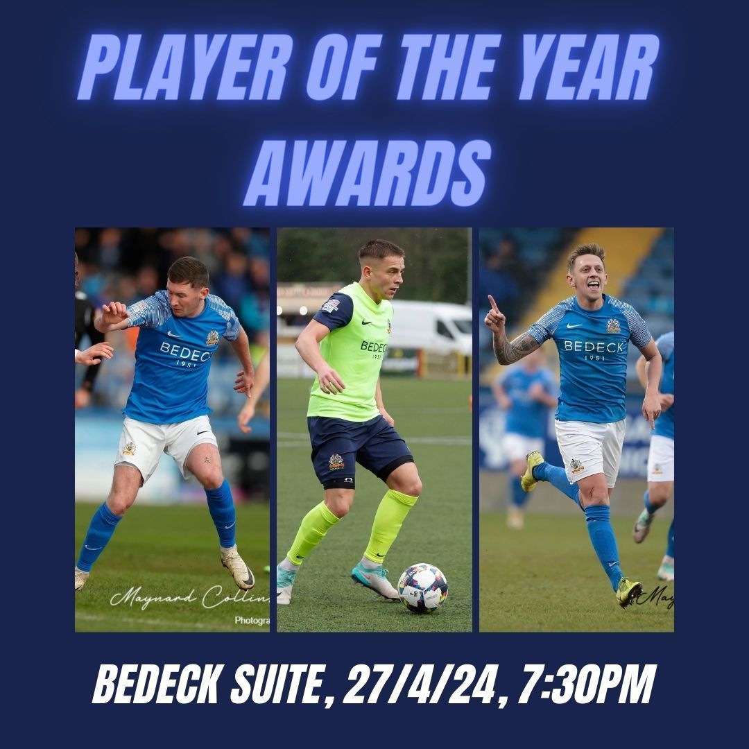 🎖️ Player Awards🎖️ 
This Season's Player Awards will be presented in the Bedeck Suite after the Carrick match this Saturday.
This is a great opportunity to meet the players before the summer break.
📆 27 April, 7:30pm
📍 Bedeck Suite
🌐 More events buff.ly/3QfrFNn 
#BJAFN
