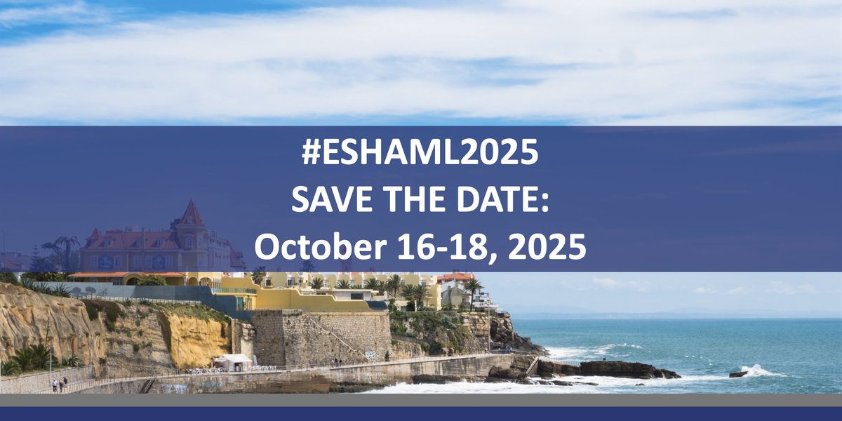 📣 #ESHAML2025 We are pleased to announce the 7th International Conference on Acute #Myeloid #Leukemia 🗓️ SAVE THE DATE: October 16-18, 2025 in Estoril 🇵🇹 Learn more ➡ bit.ly/3xB8KX1 Chairs: Hartmut Döhner, Benjamin Ebert, Bob Lowënberg #ESHCONFERENCES #HAEMATOLOGY