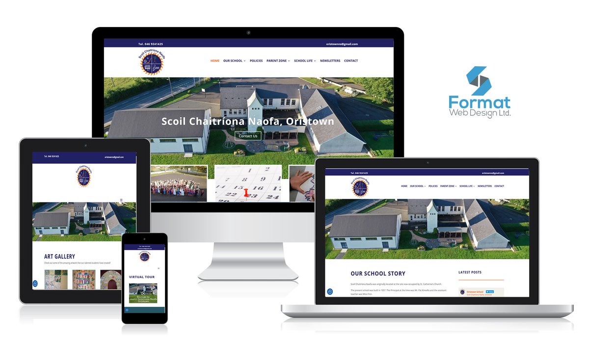 FormatSligo's tweet photo. New website for @OristownNS Kells, Meath. The website offers a glimpse into school life, showcasing both curricular/extracurricular activities &amp; providing a valuable tool for staying connected
#oristownns #scoilchaitríona, #schoolwebsite https://t.co/UJmKyHezMY