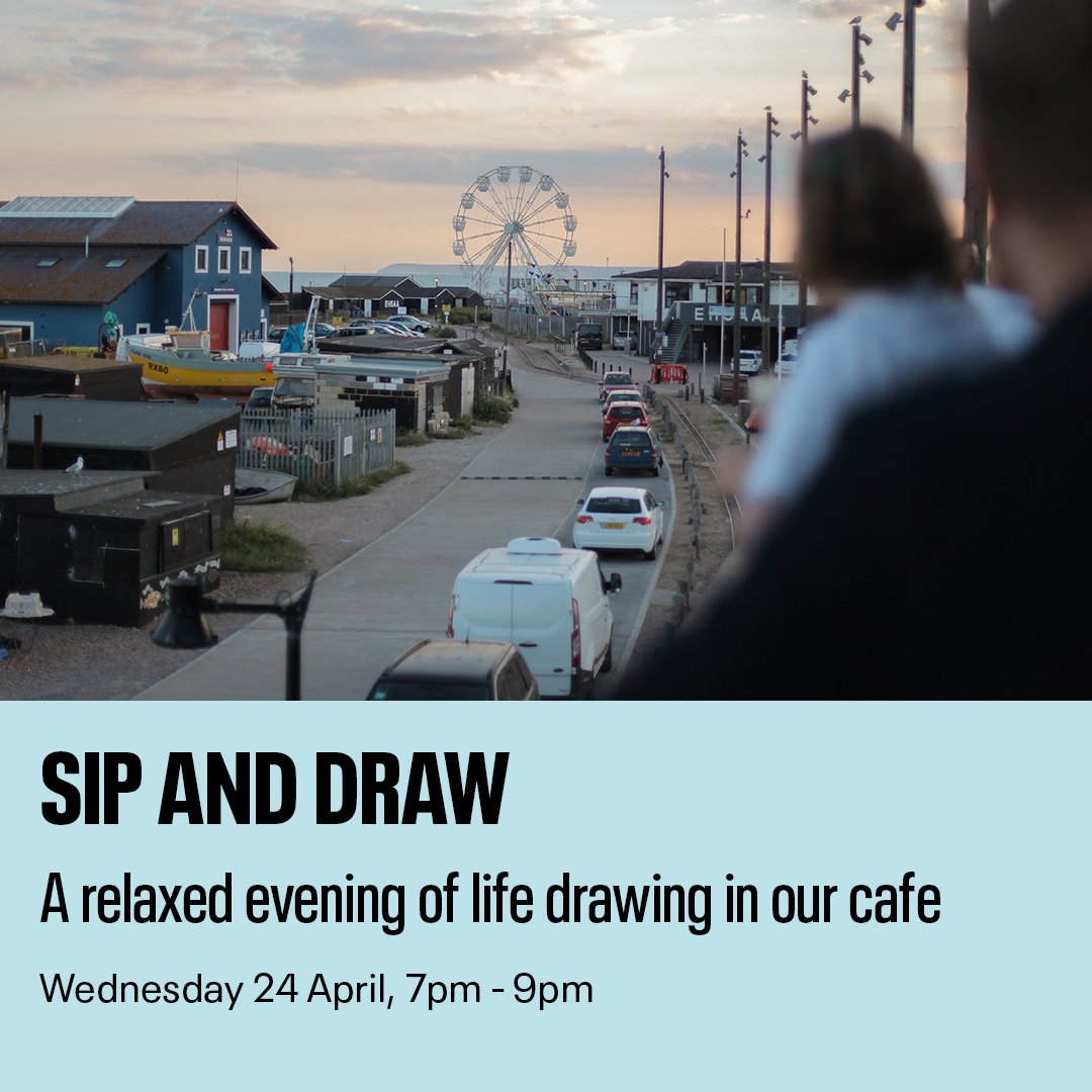 Final few tickets remaining for tomorrow's Sip and Draw 🌟 Join us for a relaxed evening of life drawing in our cafe. Suitable for all abilities but are strictly for over 18s only. 📆 Wednesday 24 April, 7pm-9pm 🔗 hastingscontemporary.org/events/sip-and…