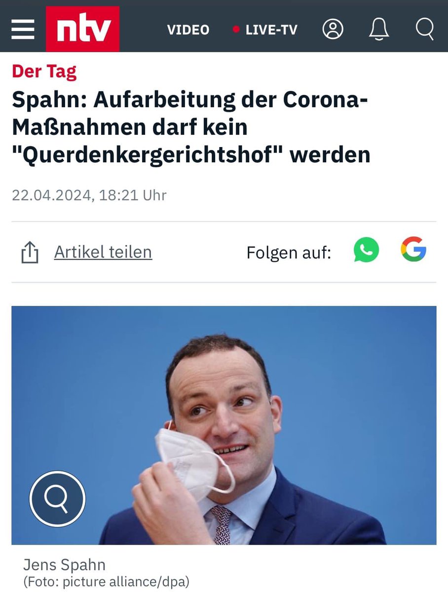 manaf12hassan's tweet photo. Wenn mein Name Lauterbach oder Spahn lauten würde, hätte ich auch Angst vor einer Aufarbeitung der Corona-Maßnahmen. https://t.co/T3sjtonKaq