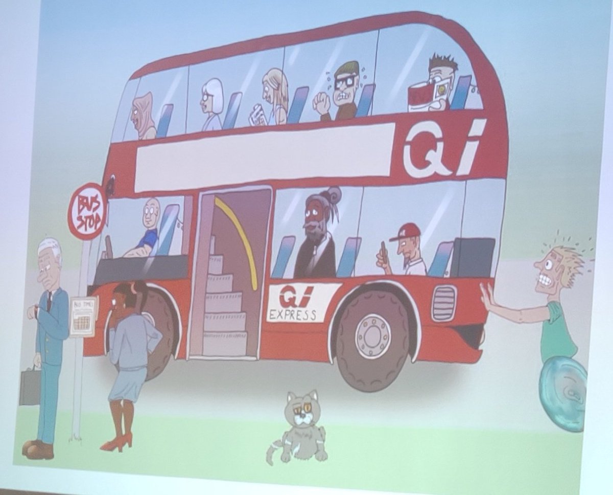 I have always loved the QI stakeholder bus. Little did I know that our very own Ian RObson ( in the room with us today) designed it 👌😍 @MinalBakhai @RachelHinde @AimeeRobson4 @JennieJoyce6 this image facilitates fab conversations about stakeholder engagement