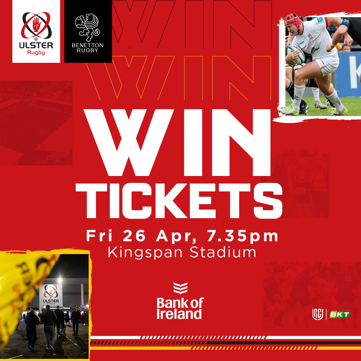 WIN a pair of tickets for Ulster v Benetton this Friday night at Kingspan Stadium courtesy of @bankofireland ✨ Enter here 👉bit.ly/3QezQtt Competition closes at noon tomorrow. #NeverStopCompeting