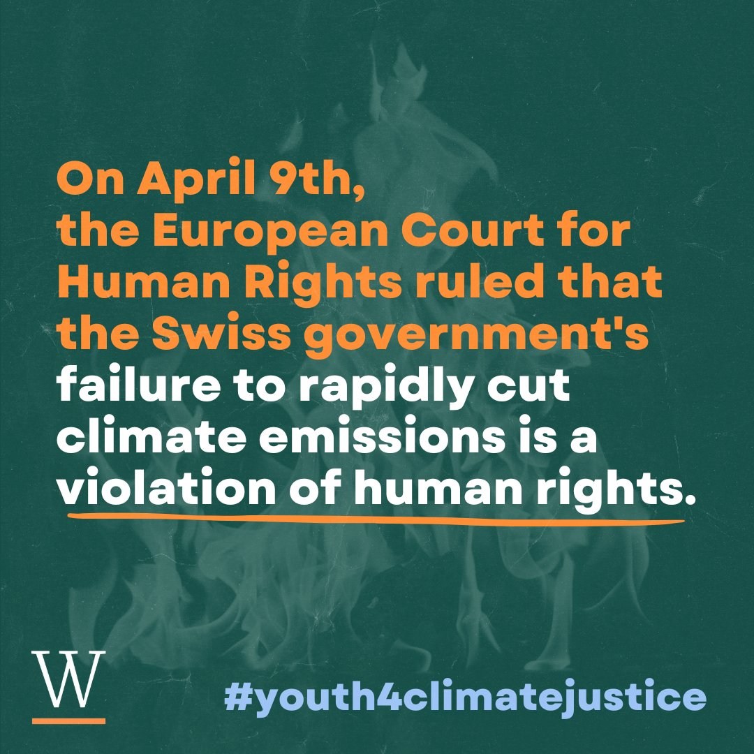 The European Court for Human Rights has ruled that the Swiss govt's failure to rapidly cut #climate emissions is a violation of #HumanRights—setting a new global precedent that allows Europeans to hold their govts accountable for not taking climate action. #youth4climatejustice