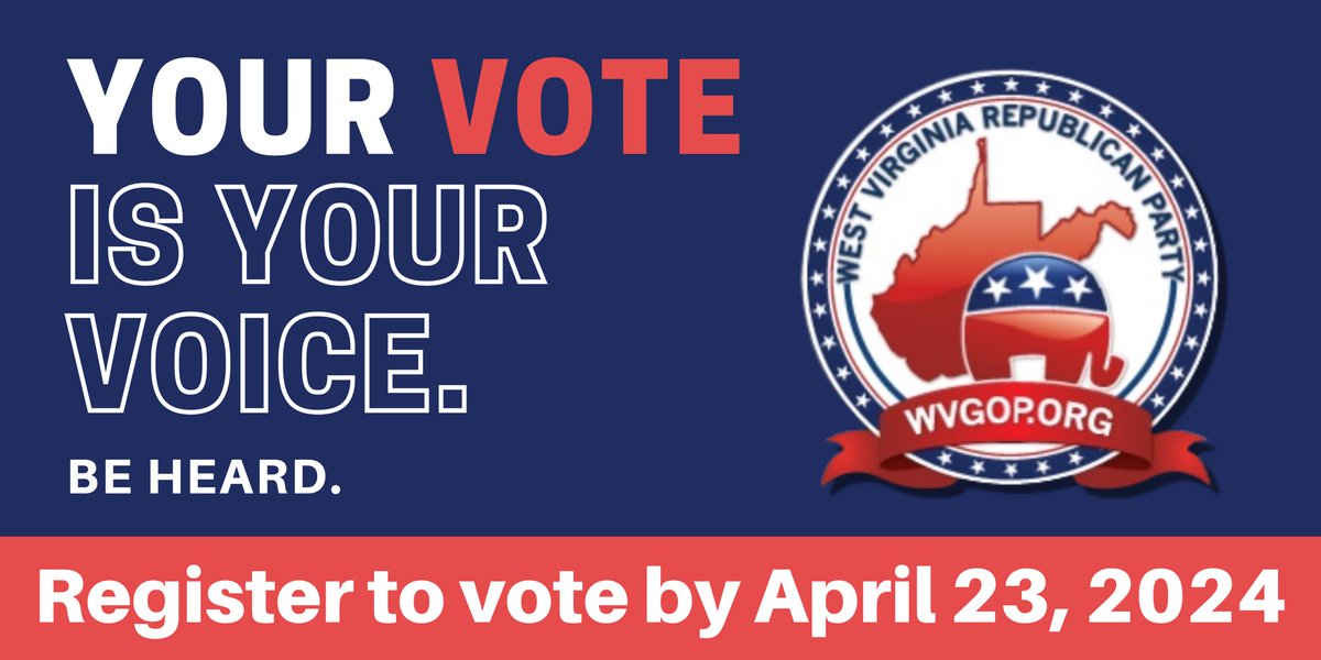 Today, April 23, is the final day to register vote for the primary election. Register to vote from home or the office by going to this link: ovr.sos.wv.gov/register/Landi…