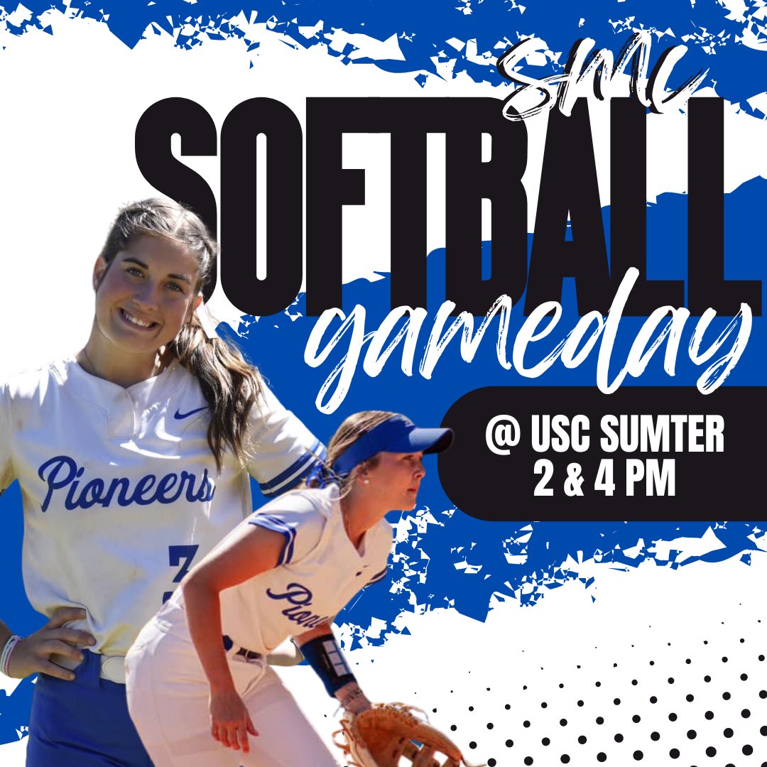 Softball heads to USC Sumter for a double header this afternoon! Games start at 2 and 4 PM. Let’s roll #LadyPioneers 💙👏🥎