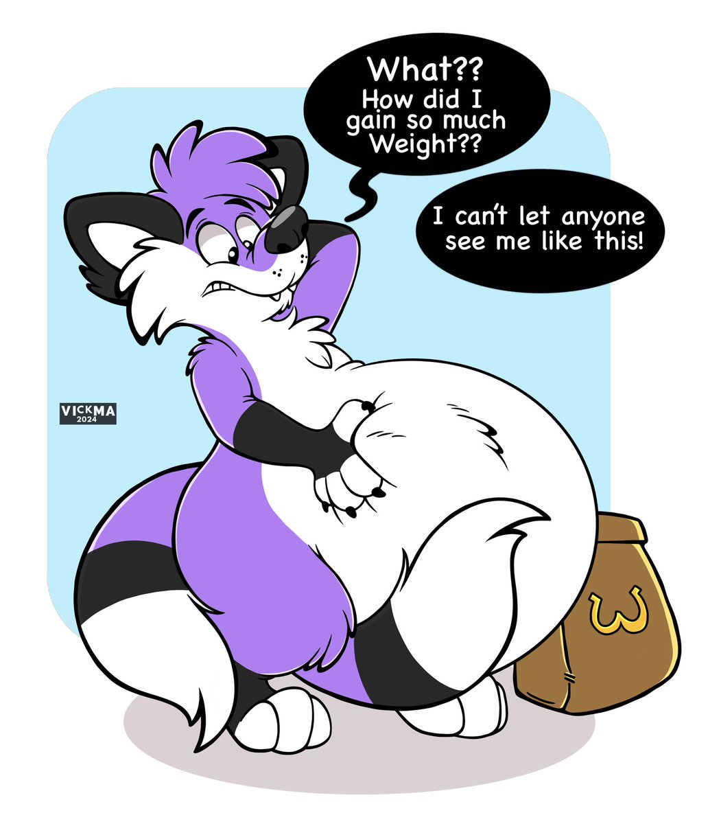 A commission for @RileyTheToon If one day you suddenly find that you're getting extra soft in the middle, maybe you need a bigger tail to cover your tummy, or maybe a pair. Or maybe you should lay off the take-away for a while