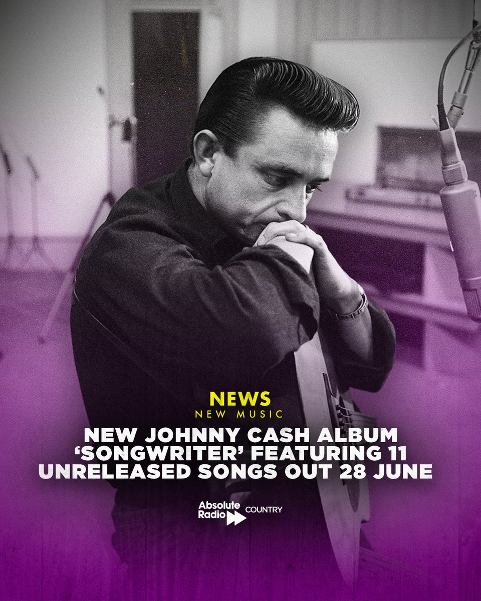 'Songwriter' from @JohnnyCash will feature 11 unreleased songs recorded in the 90s. Produced by his son, John Carter Cash.