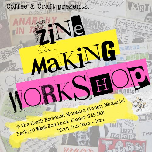 Shoutout to the 'Children of The Revolution'! 🧷 Tap into the counterculture spirit and make your mark at our #Zine Workshop. Going old school has never been cooler. What is a zine, we hear you ask? Join us with a ticket to enlightenment. 👉 heathrobinsonmuseum.org/whats-on/coffe… #workshop