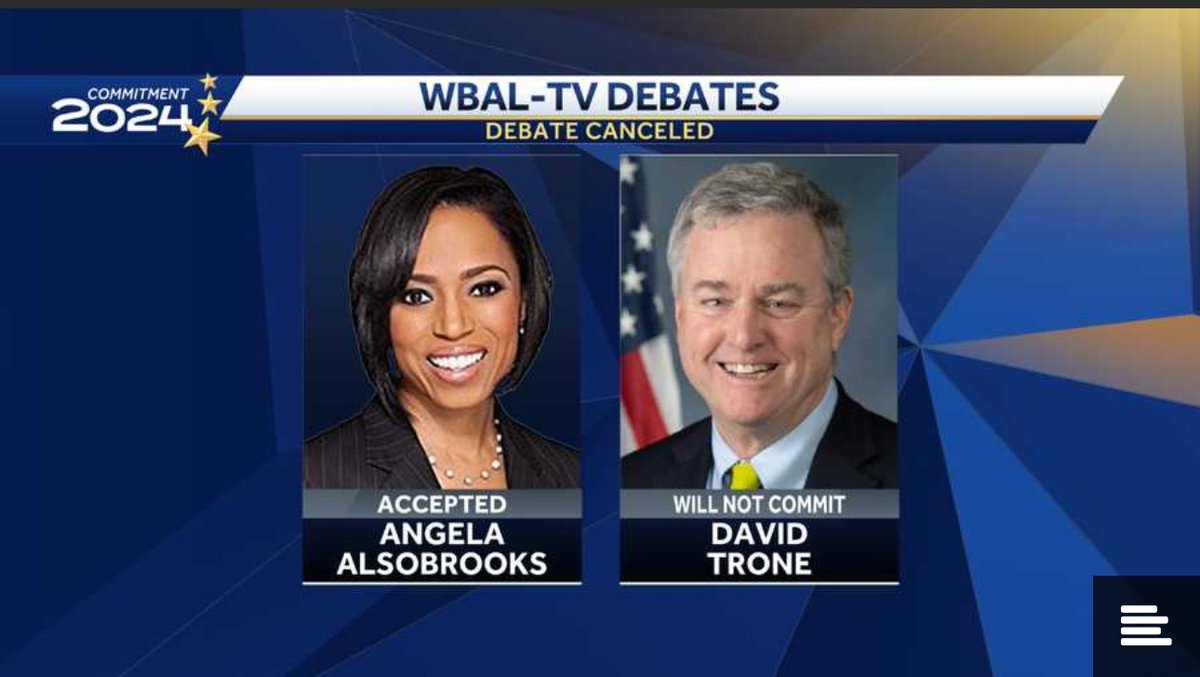 There would have been another Senatorial debate tonight but David Trone refused to participate. I need voters to remember this.