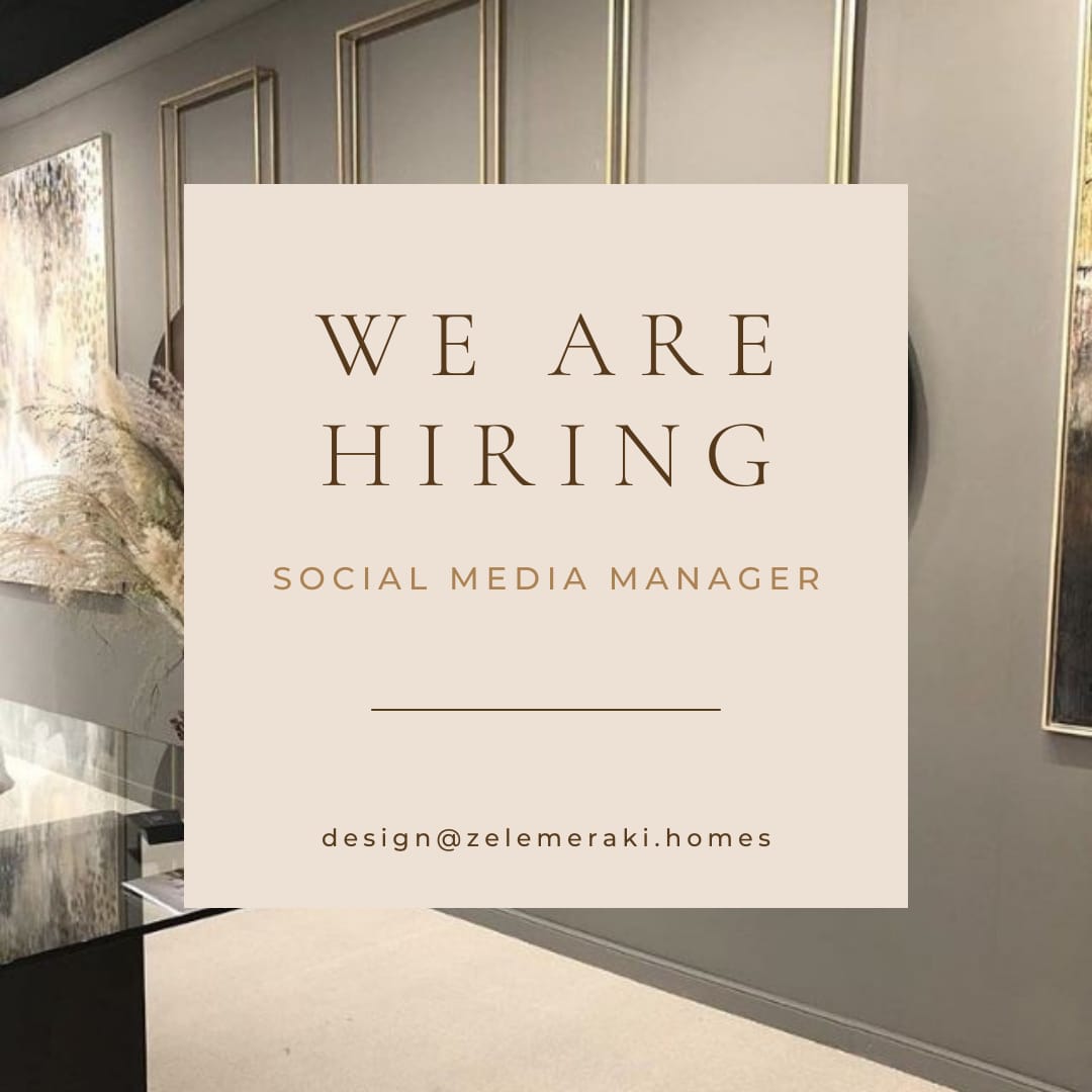 We're hiring a Social Media Manager! Responsibilities: Create engaging content, manage community interactions, and analyze performance metrics

Interested candidates should please send an email and portfolio to: design@zelemeraki.homes

NB: Not Remote
#JobOpening #SocialMediaJobs