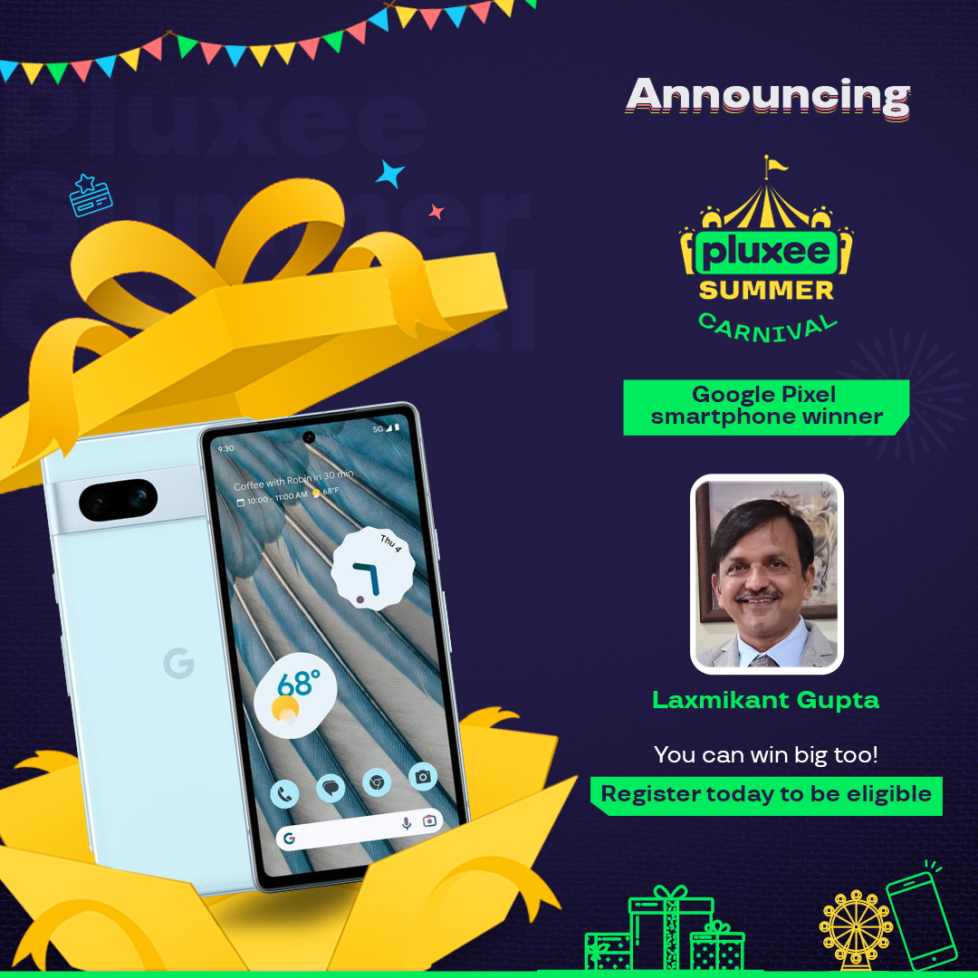 Congrats to Mr. Laxmikant Gupta, our lucky winner of a Google Pixel smartphone at the Pluxee Summer Carnival! Ready to win? Register now for a chance at amazing prizes in our #PluxeeSummerCarnival! Follow @pluxee_india for updates and your shot at victory! #Pluxee #PluxeeIndia