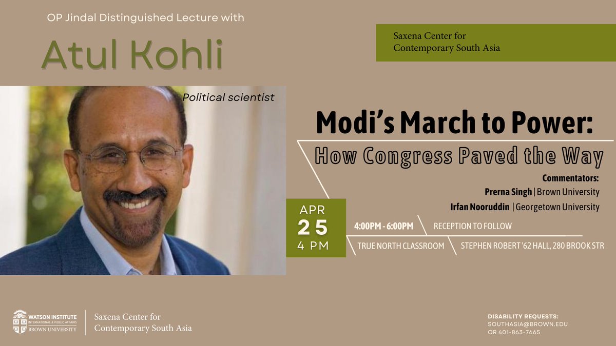 Join us for the OP Jindal Distinguished Lecture featuring political scientist Atul Kohli. Following the event, join us for a reception with food and drinks, offering a chance to interact with participants in an informal setting.