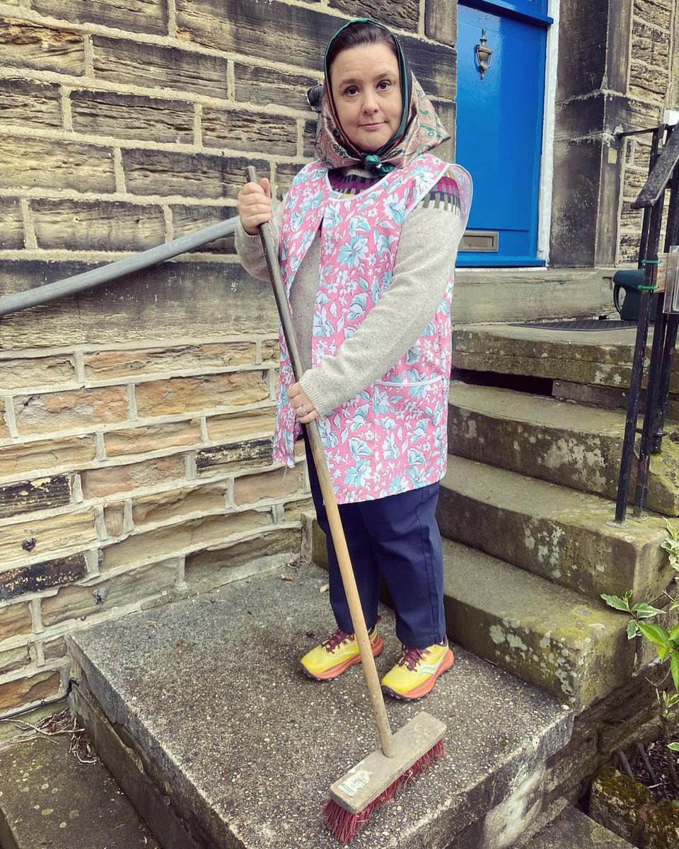 Nora Batty dress up joy in #Yorkshire for #GrandDayOut. 

No wrinkled stockings though. As always a lovely welcome from people and a wonderful pot of tea drunk to ward off the slightly chilly weather.