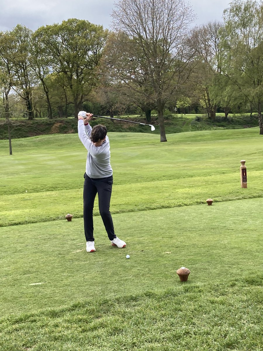 HbyGolf's tweet photo. We’re off. Ollie &amp; Austin match 1; Tejas &amp; Arjun match 2; Fin &amp; JJ match 3. https://t.co/TFlDmKZZ6g
