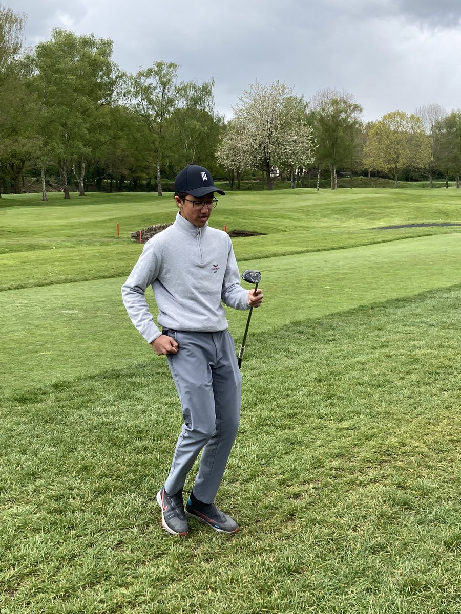 HbyGolf's tweet photo. We’re off. Ollie &amp; Austin match 1; Tejas &amp; Arjun match 2; Fin &amp; JJ match 3. https://t.co/TFlDmKZZ6g